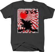 Japan Tokyo Godzilla Monster JDM Sun T Shirt for Men