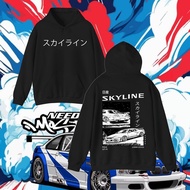 Anime Ae86 Hoodie Initial D Double Sided Print Hooded Cardigan R34 Skyline Gtr Jdm