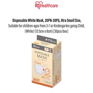 Iris Healthcare Japan disposable white mask, 20PN-30PG, xtra small size, 3ply face mask suitable sch