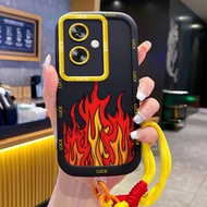 OPPO A79 5G A2 5G Case Creative Fire Case With Lanyard