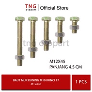 Yellow Nut Bolt m12X45 Key 17 / Bmk Bolt 17 Key 17 Length 4.5 cm