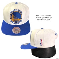 Golden State Warriors Mitchell and Ness NBA White Blue Adjustable Fit Snapback Cap C 00143