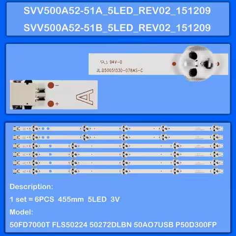 LED Backlight strip For 50FB5000B 50FD7300 50273DLBN 50272DLBN P50D300S P50FP0118A P50D300FP DLED502