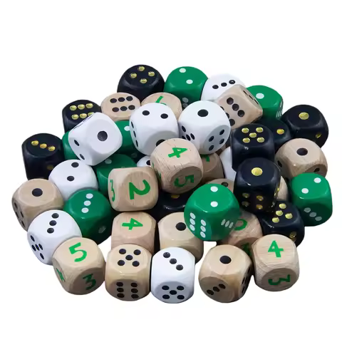 5pcs Wooden Dice 16mm D6 Dice for Entertainment Board Game DND TRPG and Math Teaching