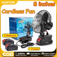 COD 2988VF Kipas Camping Mini Bateri Tahan Lama 8 Inch Portable Camping Fan Cordless Rechargeable Fa