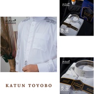 AL Haramain Embroidered Cuffed Robe for Teenagers (65) Men's Robe/ Cuffed/ | White & Black