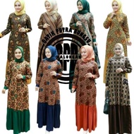 model gamis kombinasi 2021 | gamis motif batik kombinasi polos | Baju