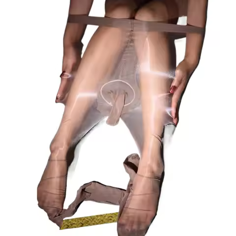 Mens Oil Shiny Stockings Ultra-Thin 0d Body Pantyhose Transparent Seamless U Convex Pouch Sockings H