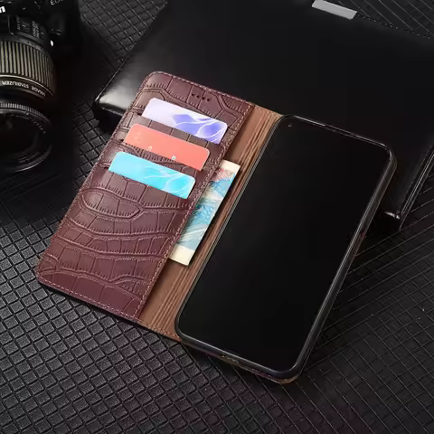 Crocodile Belly Genuine Leather Flip Case For Asus Zenfone 5 5Z 6 7 8 9 10 11 12 ZS620KL ZE620KL ZS6