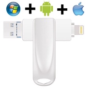 โลหะ OTG USB Flash Drive สำหรับ iphone12/11/X/9/8/7/6/5S 64GB 128GB 3 in 1 USB 3.0 16GB 32GB Pendrive สำหรับ lightning/Android/PC