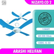 Ar228 Ceiling Fan Helifan 4 Blade Hanging Fan - ARASHI NZY 2 Blades