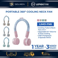 LEMOISTAR LIMO-FN6 Portable Neck Fan Detachable Bladeless Fan 360° Cooling Personal Fan Battery USB 