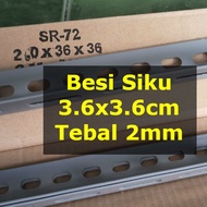 K5 Besi Siku Lubang 1 Meter 3.6x3.6cm - Tebal 2mm Untuk Rak Gratis Potong