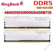 Kingbank dual channel DDR5 memory RAM for desktop computer, heat sink, 6000mhz, 6400mhz XMP  8GB 16G