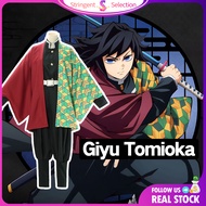 🇲🇾Ready Stock🇲🇾 Demon Slayer Giyu Tomioka Cosplay Costume Hashira Uniform Japanese Kimono Outfit for