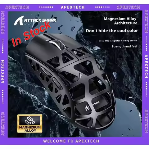 Attack Shark R3 8k Wireless Magnesium Alloy Streamlined-Light Three-Mode Mouse Paw3395 Bluetooth Gam