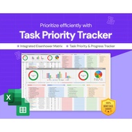 Task Priority Tracker: Eisenhower Matrix | Excel & Google Sheets Editable Spreadsheet Template Dashb