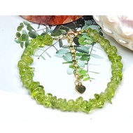 Gelang Tangan Kristal / Natural Crystal Peridot Bracelet 天然水晶橄榄石碎石手链 14KCB098