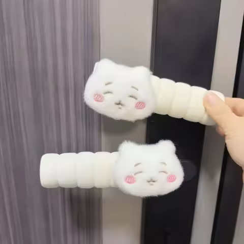 New Chiikawa Hachiware Usagi Joke Bear Kawaii Cartoon Anti-static Door Handle Cover Anti-collision A