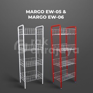 MERAH CIKI SNACK RACK JUMBO MULTIPURPOSE 4-LAYER WHITE/RED | MARGO EW-05 & 06