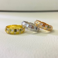 Donkey's Wide Version Diamond-Studded Checkerboard Ring Water Checkerboard Ring Female Plated 18k Go