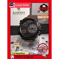 🇲🇾Ready stock🇲🇾 KADEMAN K156 Men Watches LCD Display Leather Wristwatches Digital Quartz Sport Watch jam tangan lelaki