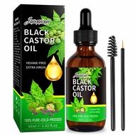Jamaican Pure Black Castor Oil Cold-Pressed Serum 100% Organic Hair Oil 60ml
