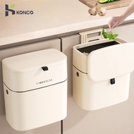 Konco 10L cupboard hanging trash can Kitchen Cabinet Door Garbage bins with lid Wall mounted Traceless Recycling Bins Waste Bins