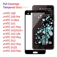 คลุมทั้งหมดกระจกนิรภัยสำหรับ HTC Desire 20 Pro 19 12 12S U20 U19e U12 U11 Plus U Ultra Play 10 Evo ปกป้องหน้าจอฟิล์มป้องกัน