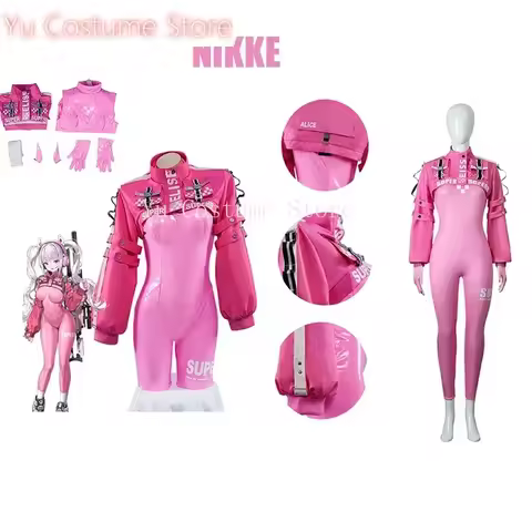NIKKE Alice Cosplay Goddess The Goddess of Victory Alice Cute Uniform Halloween Party Jumpsuit Jacke