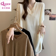 開叉 v領 中長款 上衣女韓版 ins 潮 短袖t恤 女裝 上衣女韓版 ins 潮 大码肌理感开叉V领中长款上衣女夏季2025新款宽松显瘦短袖T恤女装 Large Size Texture Slit 