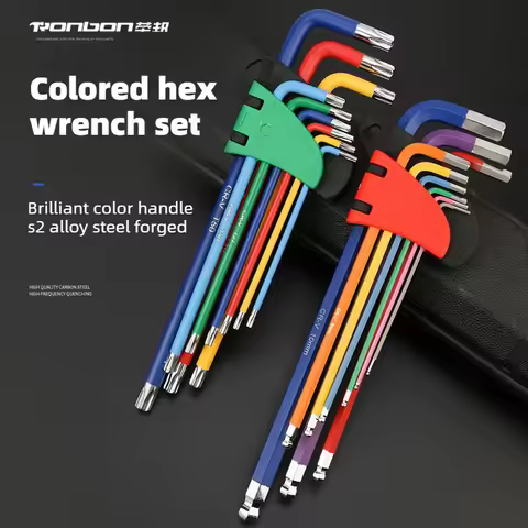 Allen Key Set L Wrench Kit For Allen Screw 9PCS Long Arm Hex Key Set 1.5mm To 10mm Hexagon Spanner H