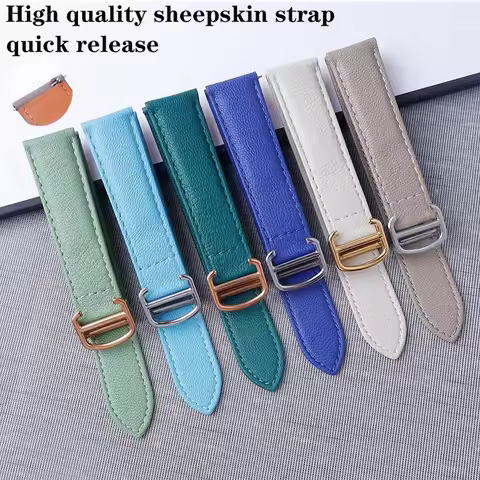 High-End Sheepskin Soft Strap Replacement Cartier Tank Solo Genuine Leather Strap 13mm 17mm 19mm 20m