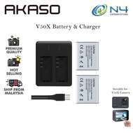 AKASO action camera V50X battery 1050mAh USB Dual Charger battery for V50X action camera only