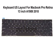 Replacement Keyboard and Backlight US Layout For 13 inch A1989 2018