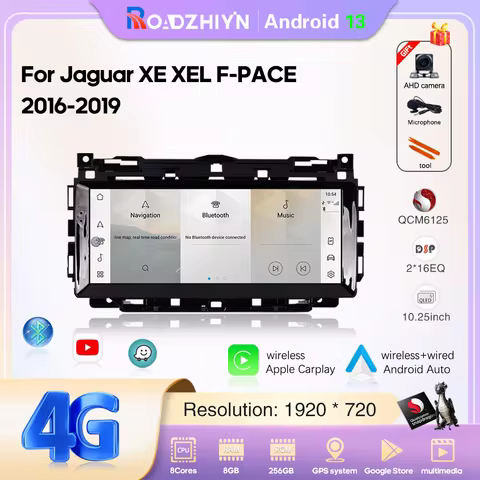 10.25inch Car Multimedia Video Player For Jaguar XE XEL F-PACE 2016-2019 GPS Navigation Android13 8c
