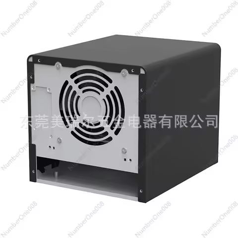 Black Square NAS Storage Chassis 4-Bay Server Aluminum Panel PC Case Factory Best Seller
