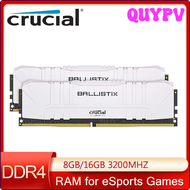 QUYPV DDR4แรมสำคัญ3200 3600MHz Ballistix แพลทินัมเกมเดสก์ท็อป XMP 2.0โอเวอร์คล็อกอัตโนมัติรองรับ APITV