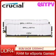 QUYPV DDR4แรมสำคัญ3200 3600MHz Ballistix แพลทินัมเกมเดสก์ท็อป XMP 2.0โอเวอร์คล็อกอัตโนมัติรองรับ API