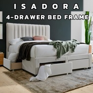 Luxe: ISADORA 4-Drawer Queen Bed Frame | Storage Bed | Drawer Bed | Queen | Bedroom