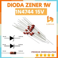 15v Diode Zener 1w 1N4744 Diode 15 v 1 1.0 1.0 w IN4744 DIP DO-41
