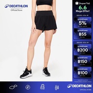 Decathlon Women'S 2-In-1 Fitness Shorts 2-In-1 For Exercise-Black