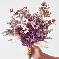 1 Bunch Artificial Flowers Faux Anemone Flowers With Daisy Eucalyptus Real Touch Anemone Bouquet For