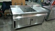 達慶餐飲設備 八里展示倉庫 二手商品 304不銹鋼流理台附斜板 水槽 工作櫃