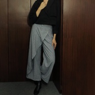 Milan Asymmetrical Layer Flap Linen Pants by Noya Authentic