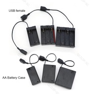 1.5v 3v 6v AA Battery Holder Storage Box Case Portable Mini USB female cable Power Supply Battery Bo