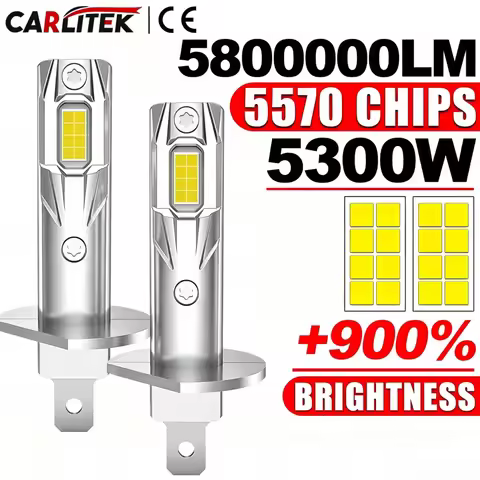 H1 LED Headlights 5300W 16PCS CSP H4 High Low Beam H7 LED Wireless CANbus Error Free Auto Light Fanl