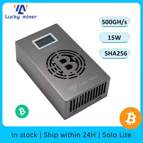 Lucky Miner LV06 500GH/S With BM1366 Asic Chip Silent Bitcoin Solo Mini Miner Support Sha256 BTC BCH
