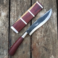 มีดเหน็บ ชุบแข็งด้วยน้ำแบบโบราณ มีดโบราณ มีดเดินป่า ด้ามไม้พยุงแดง (NCIGIN076)7806