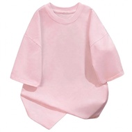 Loose-fitting, loose-fitting plain-sleeved t-shirt